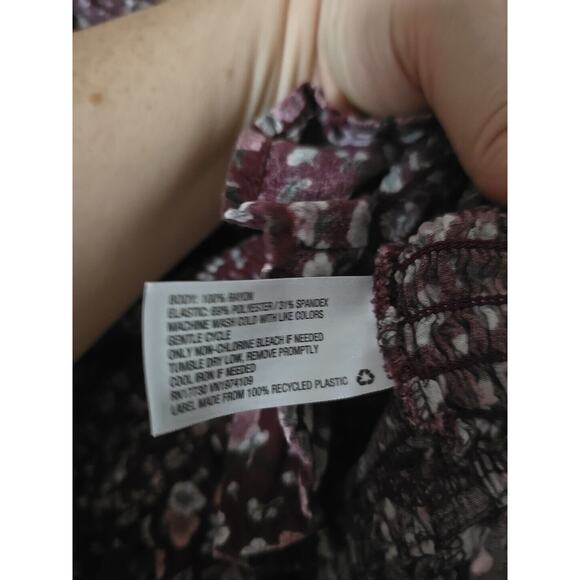 Wild Fable Smocked Long Sleeve Boho Festival Floral Crop Top Womans Plus Sz XXL - Picture 5 of 5